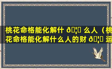 桃花命格能化解什 🦄 么人（桃花命格能化解什么人的财 🦉 运）